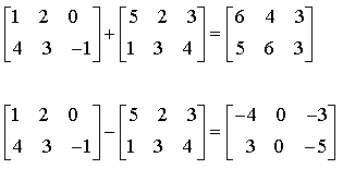 addition soustraction matrices